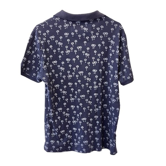 Banana Republic Polo Men Size Medium M Luxury Touch cotton Blue palm - Picture 5 of 15